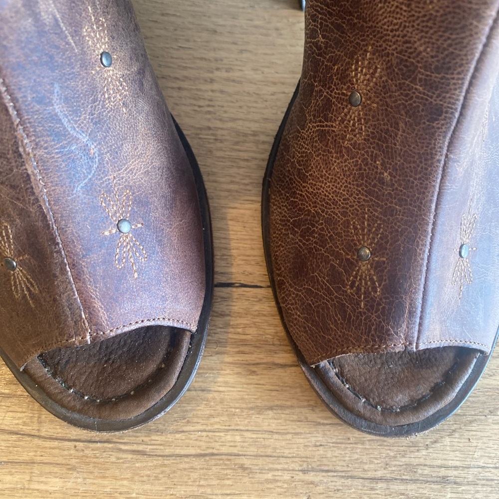 Dan Post Brown Lace-Up Boots with Rustic Charm Women’s 7.5 Leather NWT - Picture 3 of 9